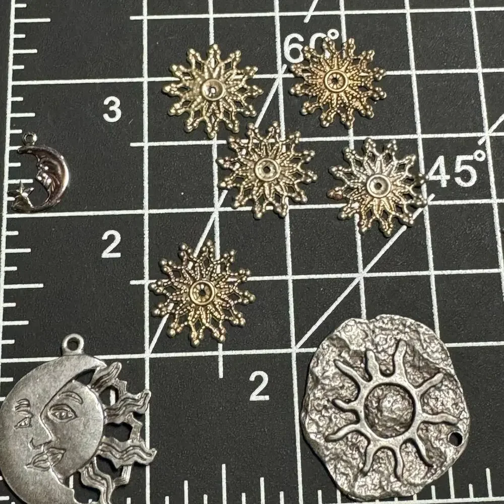Celestial Sun, Moon & Star Metal Charms Assorted Jewelry Making Craft Lot